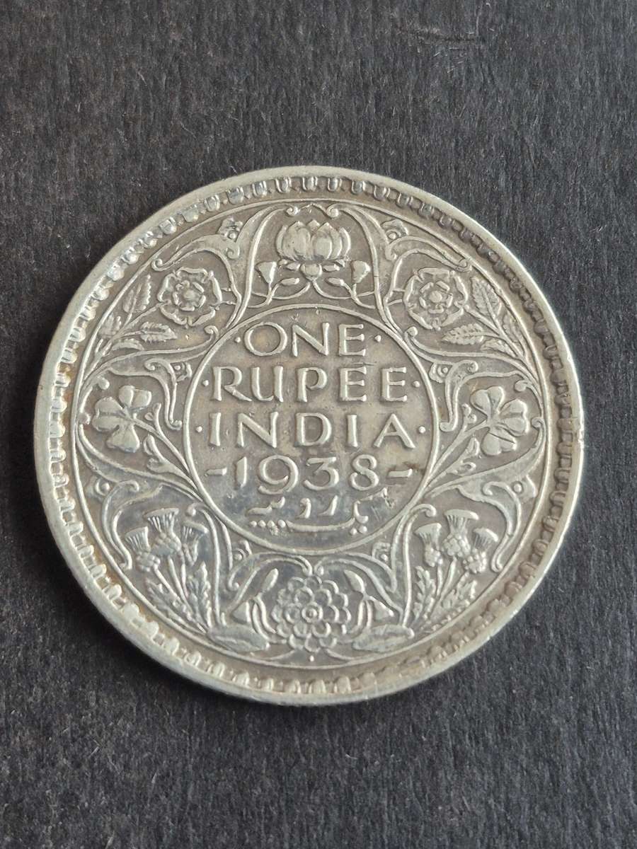India One Rupee 1938 King George IV Silver