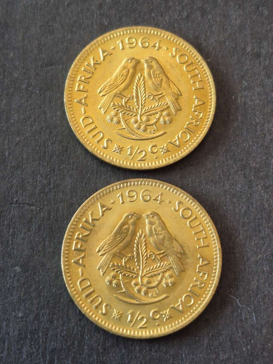 2 x Republic 1/2 Cents 1964 UNC