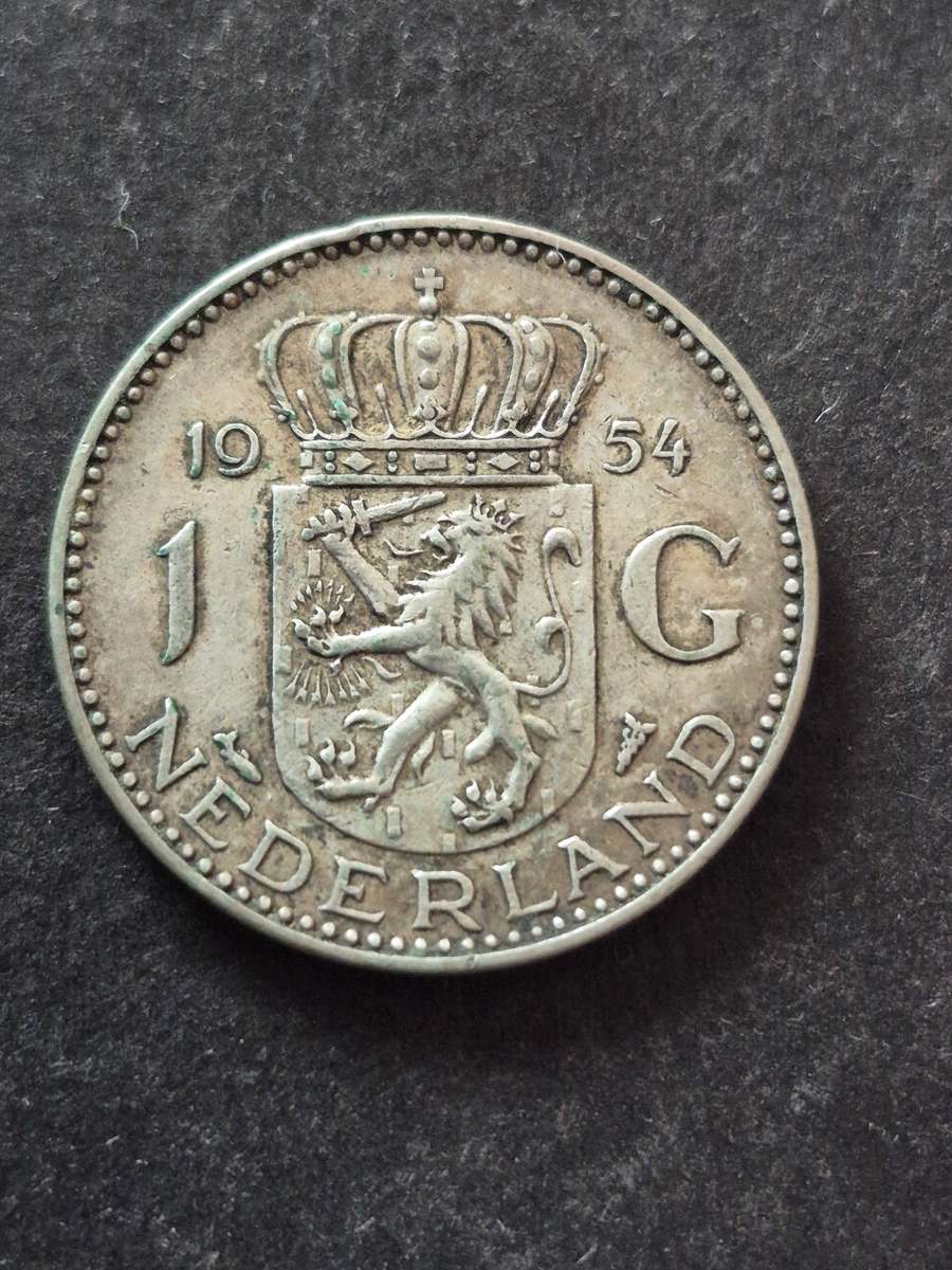 Nederlands One Gulden 1954 Silver