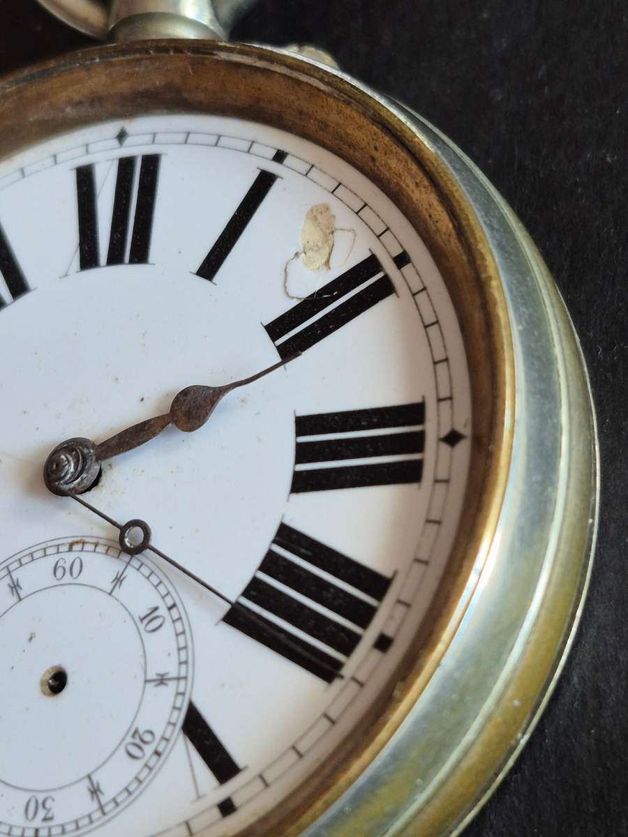 Vintage Golliath Pocket Watch no. 220581 Nickle Plated 60mm x 60mm (not working)