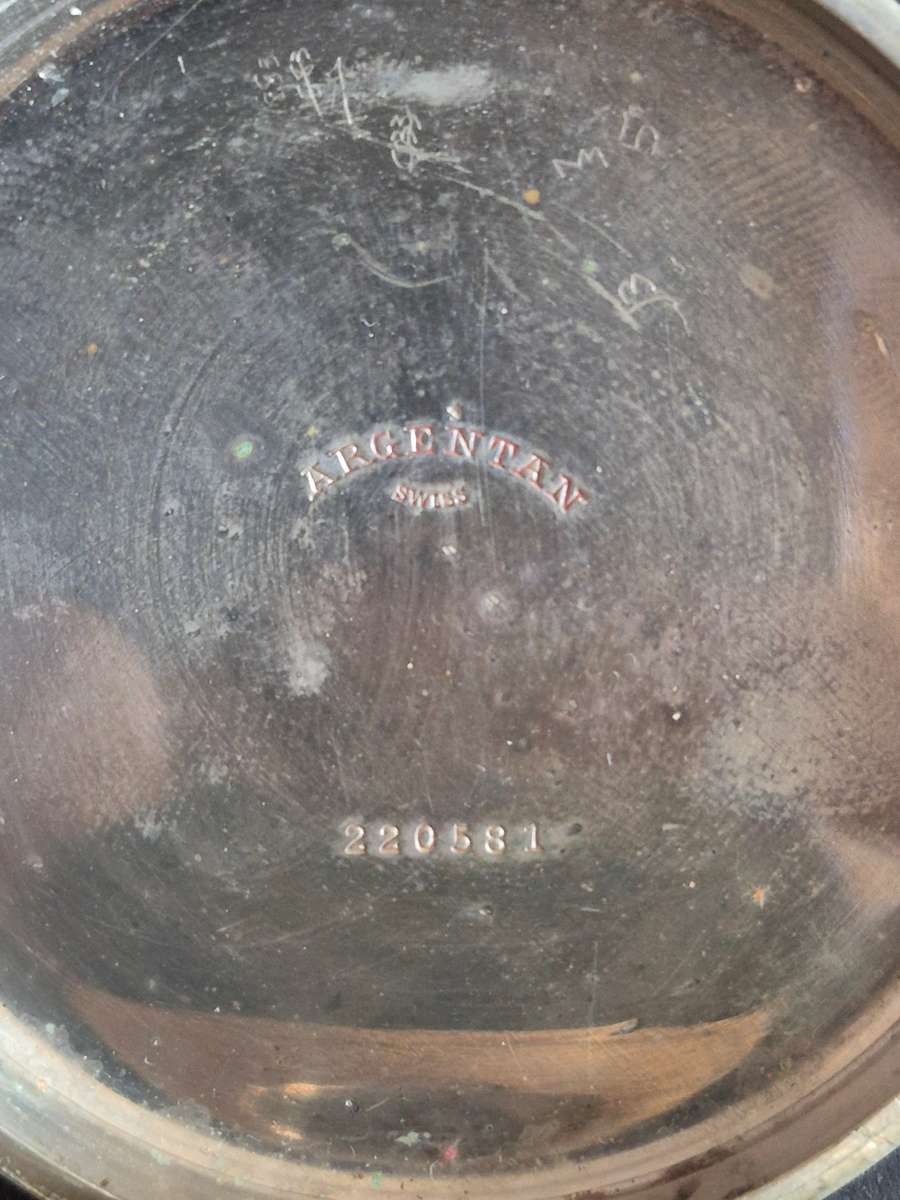 Vintage Golliath Pocket Watch no. 220581 Nickle Plated 60mm x 60mm (not working)