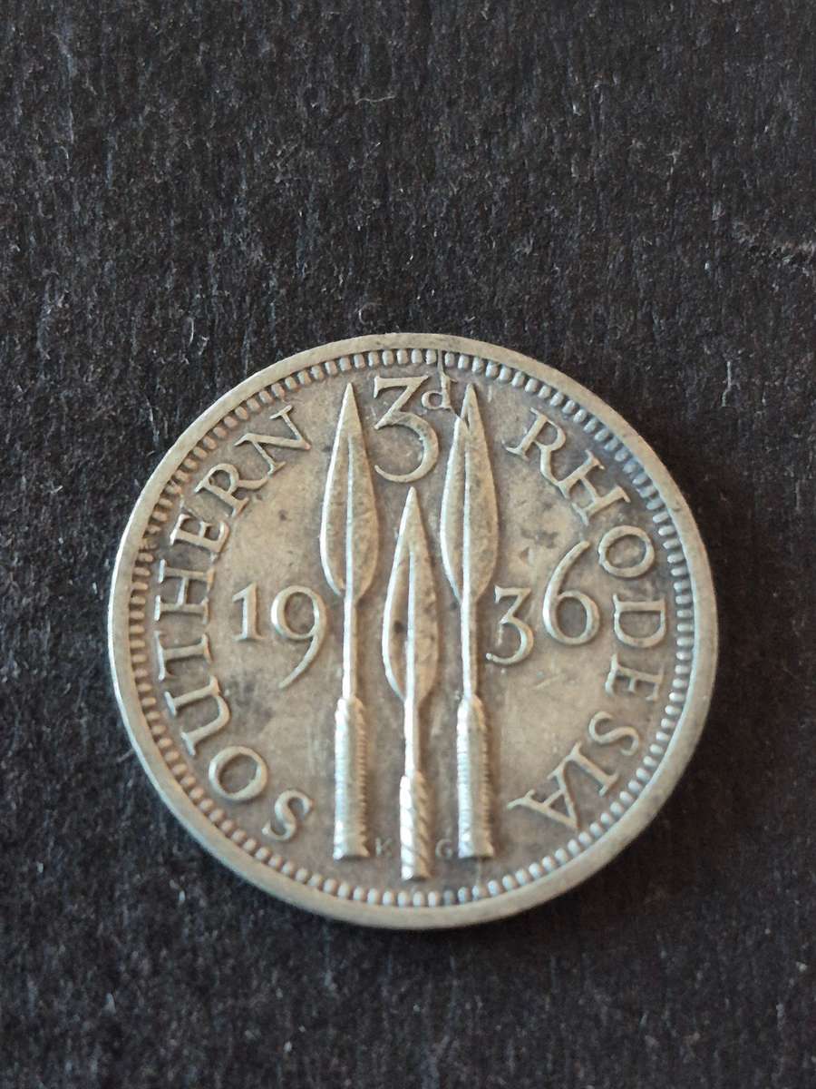 Southern Rhodesia Threepence 1936  .925 Silver