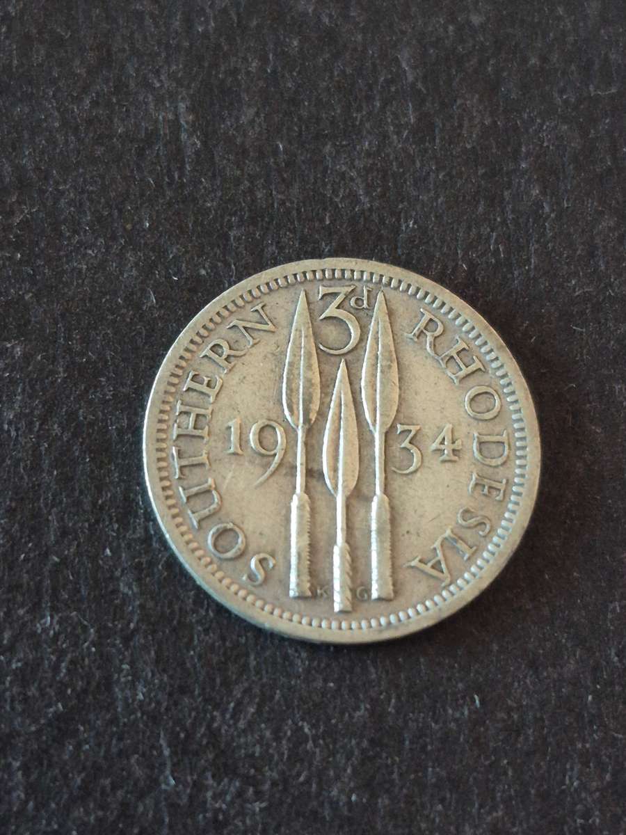 Southern Rhodesia Threepence 1934  .925 Silver