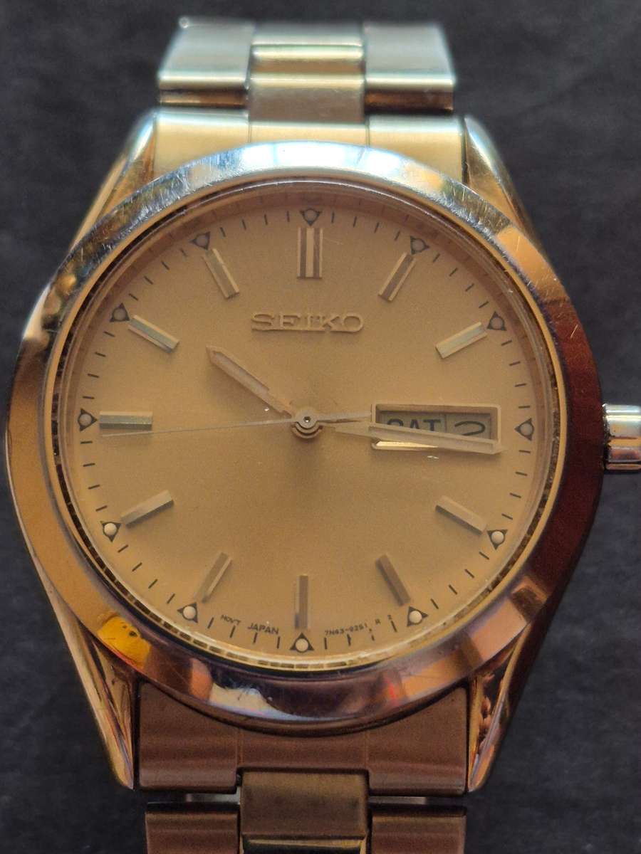 Vintage Seiko Quartz Gold Plated Watch (untested) not working