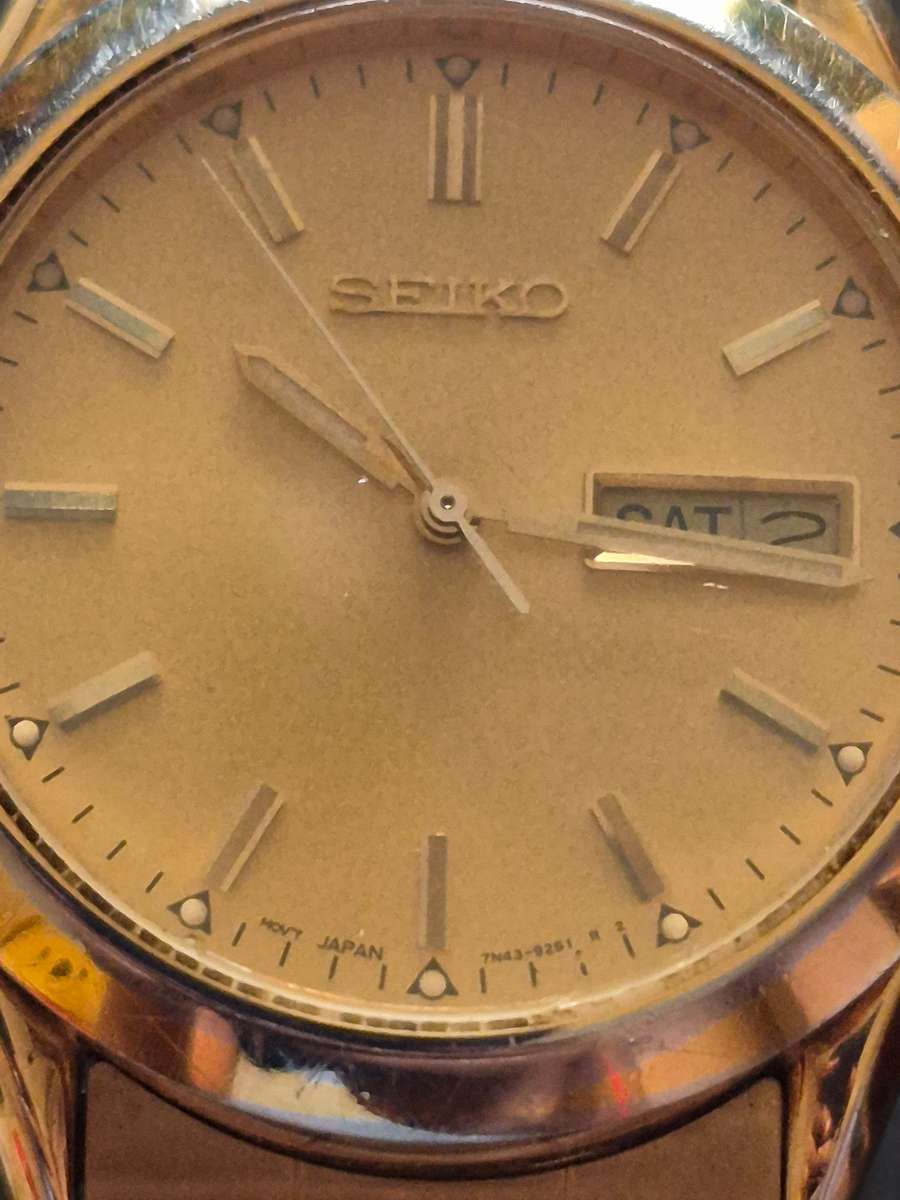 Vintage Seiko Quartz Gold Plated Watch (untested) not working
