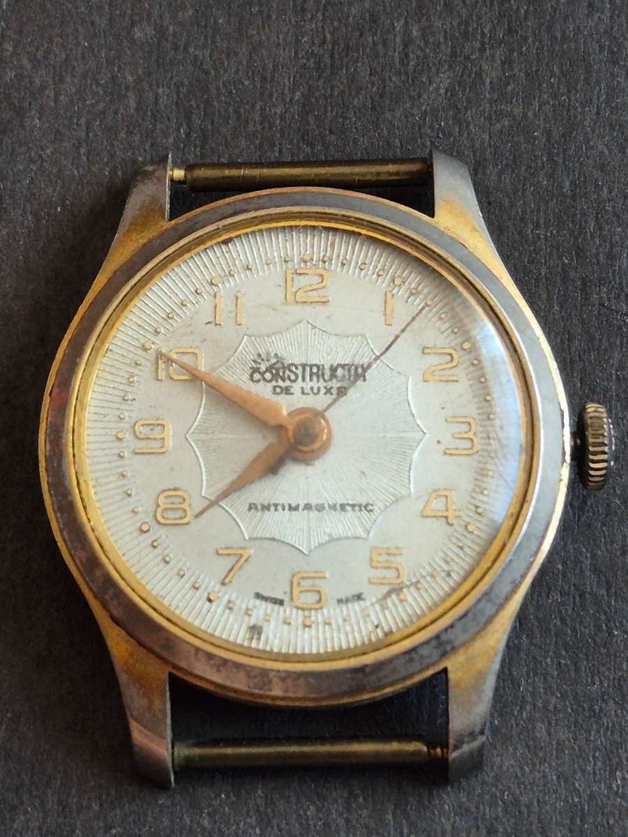 Vintage Constructa Deluxe Antimagnetic Men's Wrist Watch- nice condition (not working)