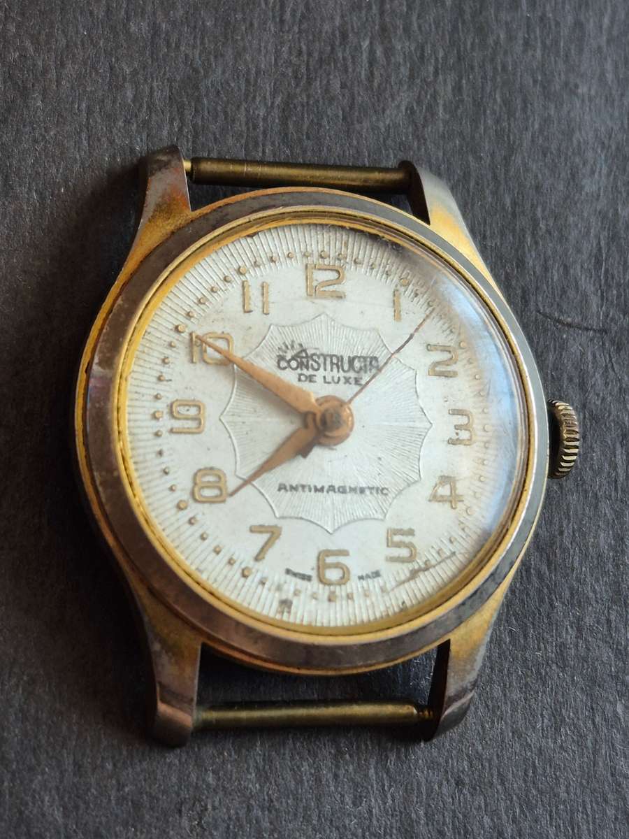 Vintage Constructa Deluxe Antimagnetic Men's Wrist Watch- nice condition (not working)
