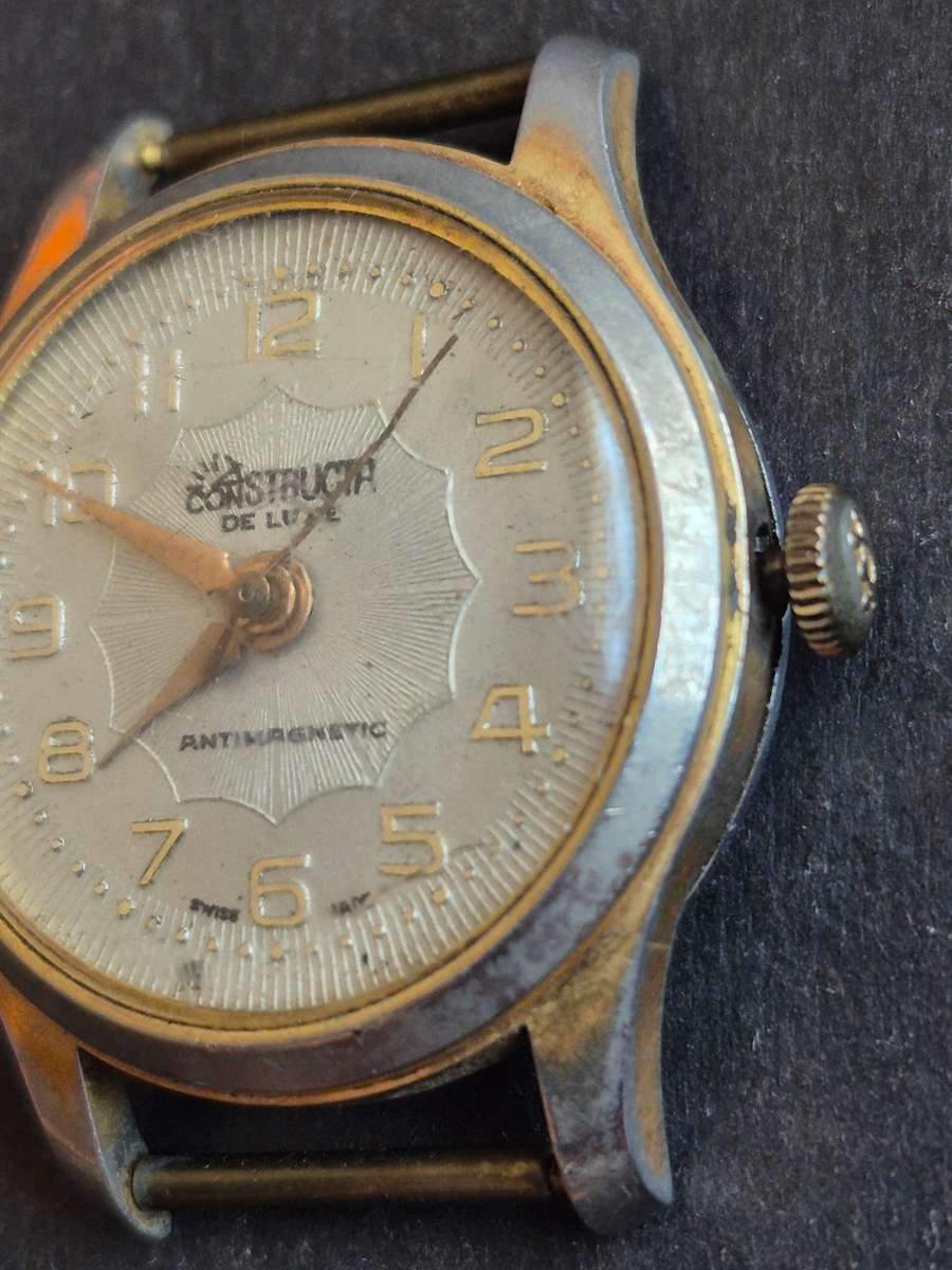 Vintage Constructa Deluxe Antimagnetic Men's Wrist Watch- nice condition (not working)