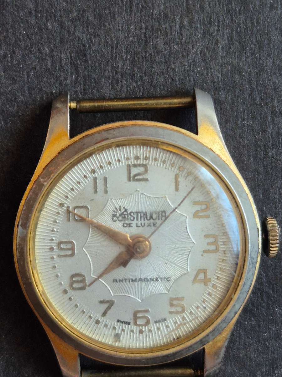 Vintage Constructa Deluxe Antimagnetic Men's Wrist Watch- nice condition (not working)