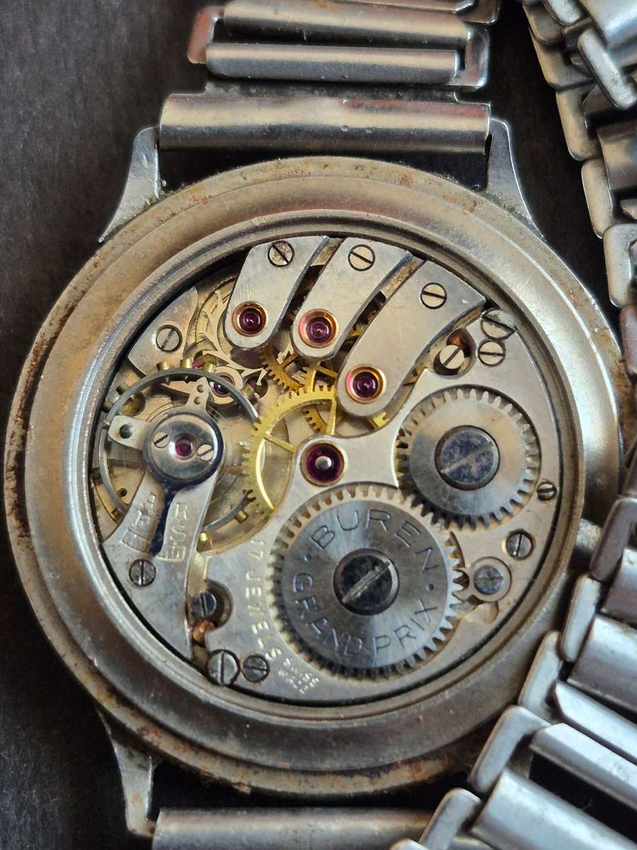 Vintage Buren Grand Prix 17 Jewels Swissmade Mechanical Wrist Watch Jeweller- Michauds (sold as is)