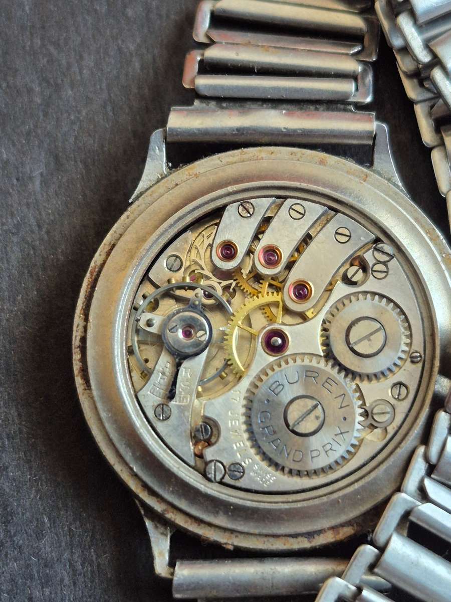 Vintage Buren Grand Prix 17 Jewels Swissmade Mechanical Wrist Watch Jeweller- Michauds (sold as is)