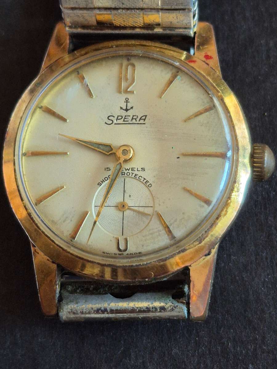 Vintage Spera 15 Jewels Shock Protected Swissmade Mechanical Wrist Watch (not working)