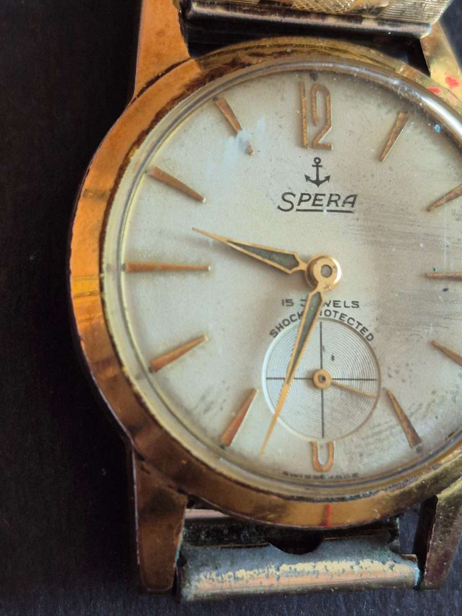 Vintage Spera 15 Jewels Shock Protected Swissmade Mechanical Wrist Watch (not working)