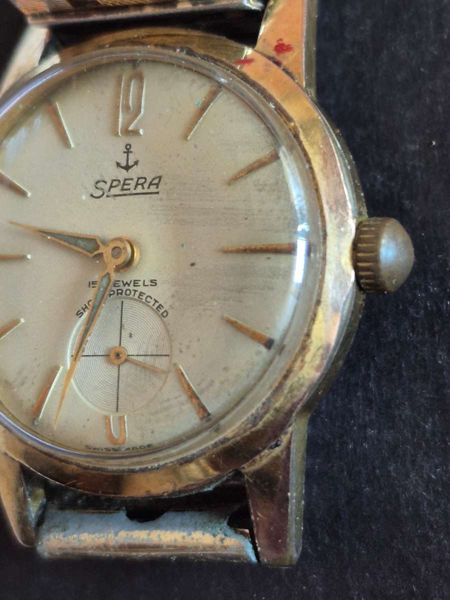 Vintage Spera 15 Jewels Shock Protected Swissmade Mechanical Wrist Watch (not working)