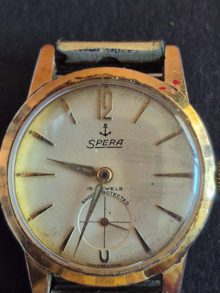 Vintage Spera 15 Jewels Shock Protected Swissmade Mechanical Wrist Watch (not working)