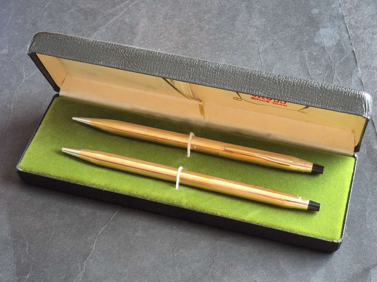 Cross Pen/Pencil Set 1/20 10kts Rolled Gold (engraved)