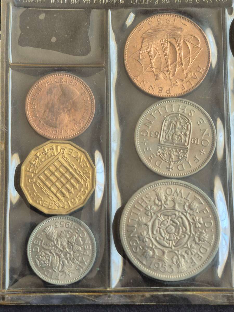 UK 1953 UNC Set (crown,shilling,Penny,Sixpence,threepence,farthing)