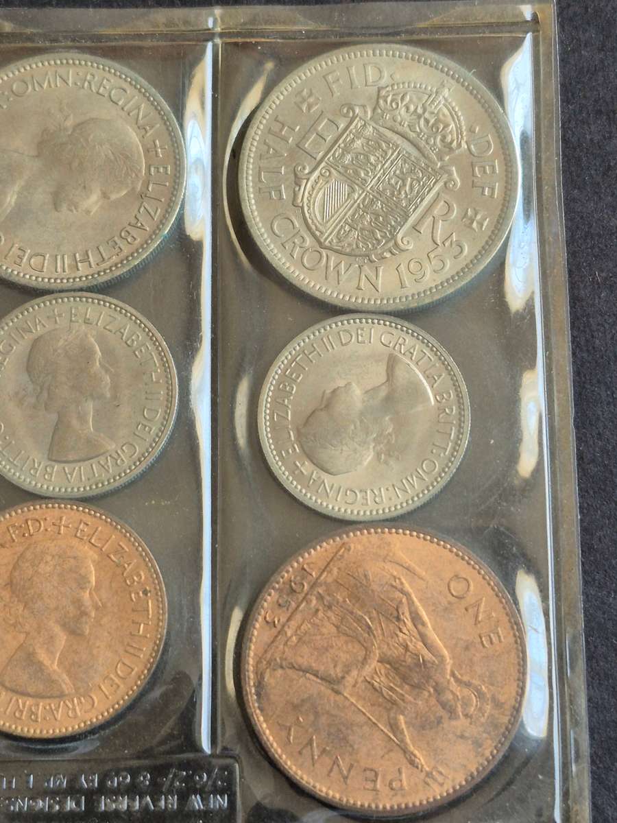 UK 1953 UNC Set (crown,shilling,Penny,Sixpence,threepence,farthing)