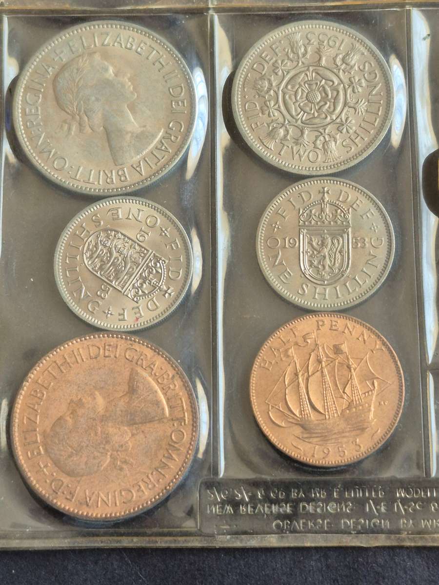 UK 1953 UNC Set (crown,shilling,Penny,Sixpence,threepence,farthing)