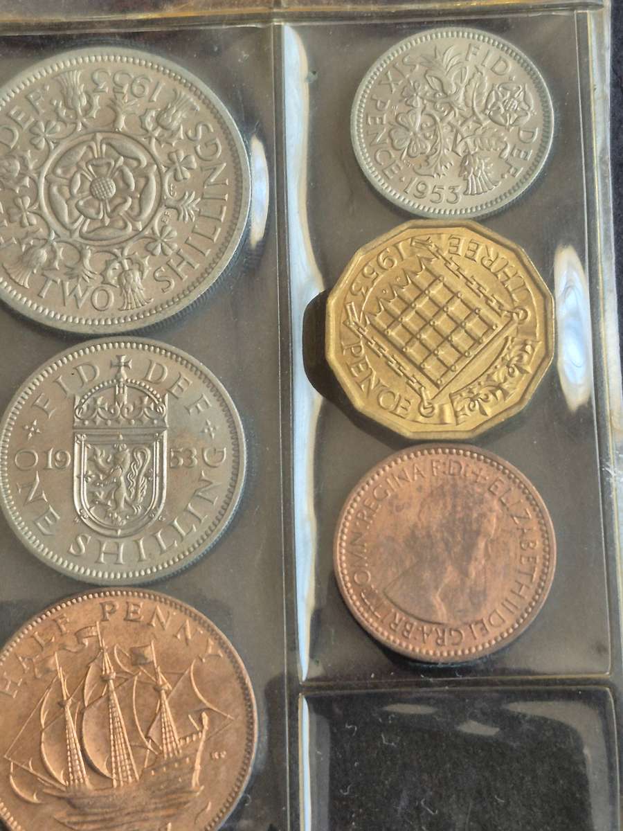 UK 1953 UNC Set (crown,shilling,Penny,Sixpence,threepence,farthing)