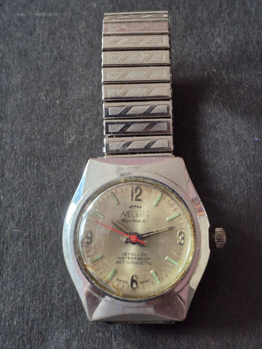 Vintage Nelson Supermatic Jewelled Waterproof Antimagnetic Swiss made Mechanical Men's Watch