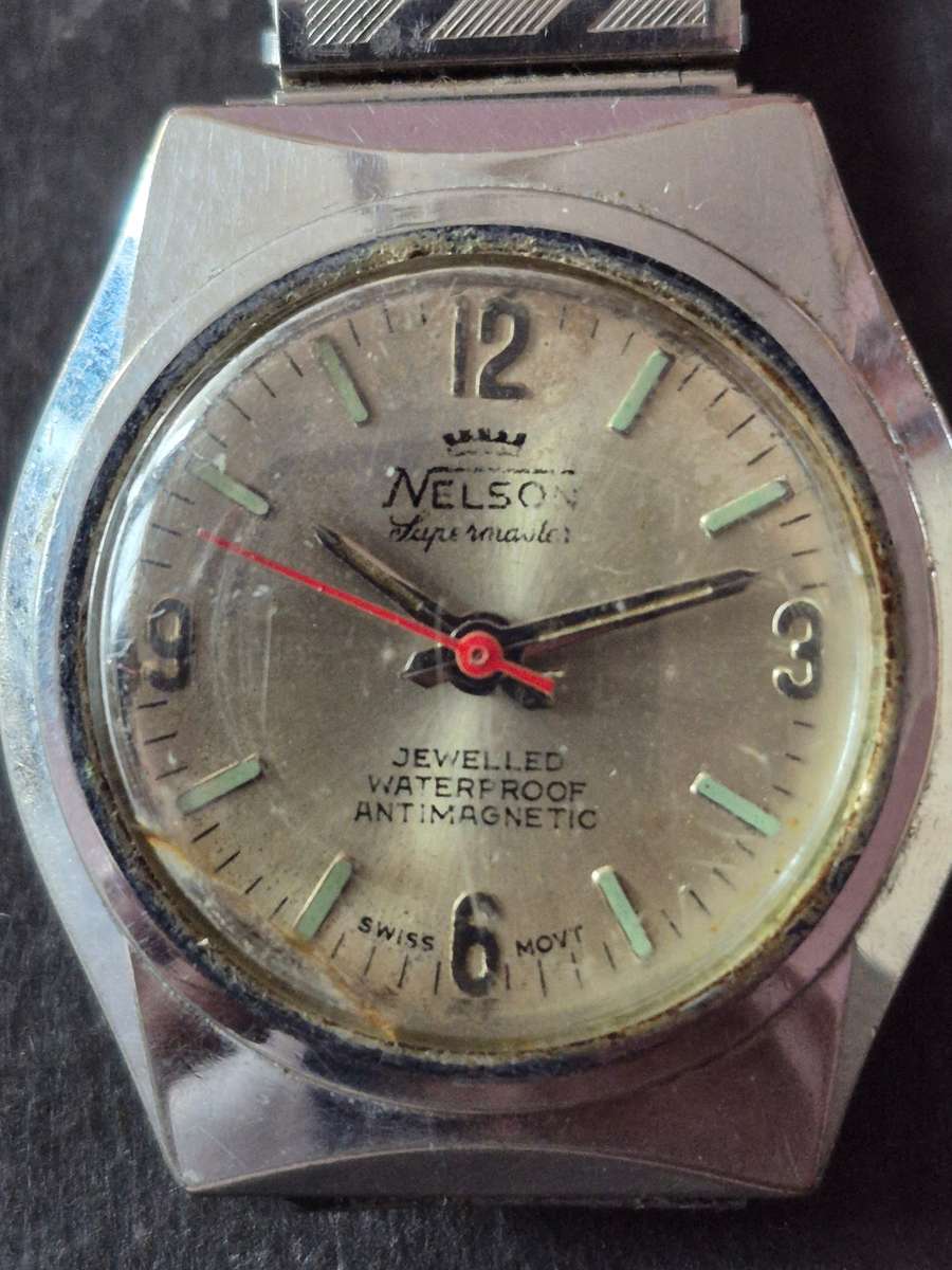 Vintage Nelson Supermatic Jewelled Waterproof Antimagnetic Swiss made Mechanical Men's Watch