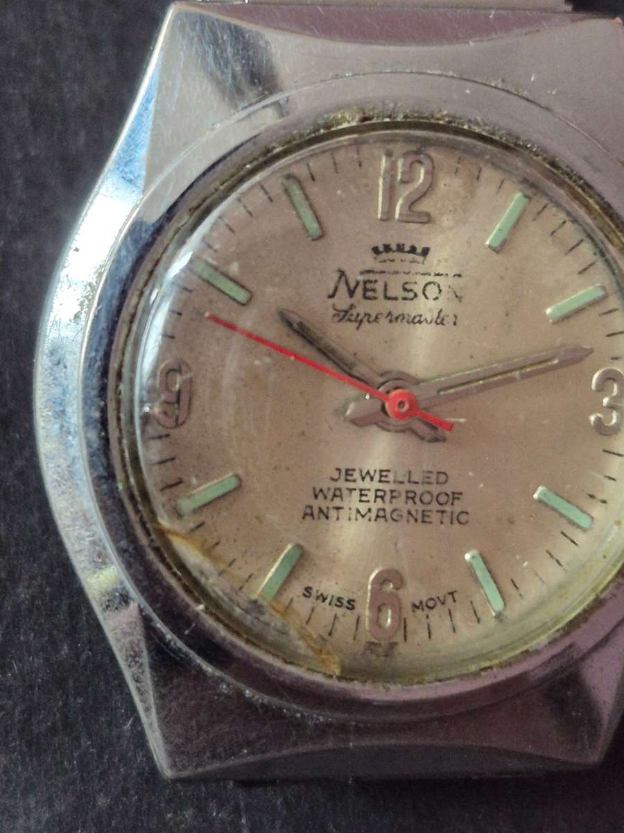 Vintage Nelson Supermatic Jewelled Waterproof Antimagnetic Swiss made Mechanical Men's Watch