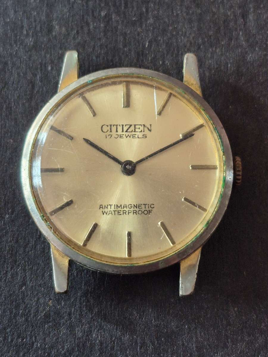Vintage Citizens 17 Jewels Antimagnetic Waterproof Men's Wrist Watch (runs/stops) needs to be servic