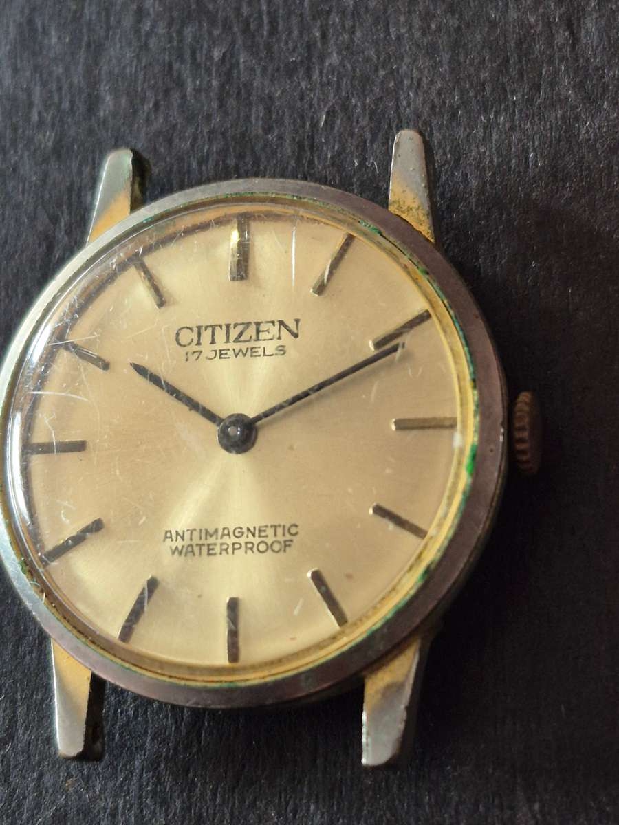 Vintage Citizens 17 Jewels Antimagnetic Waterproof Men's Wrist Watch (runs/stops) needs to be servic