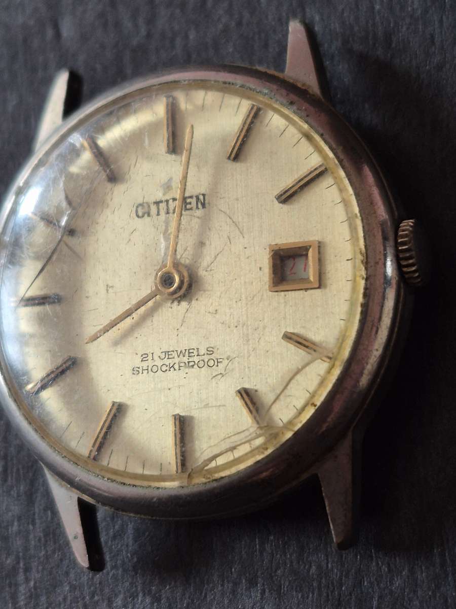 Vintage Citizen 21 Jewels Shockproof Men's Wrist Watch (not working)