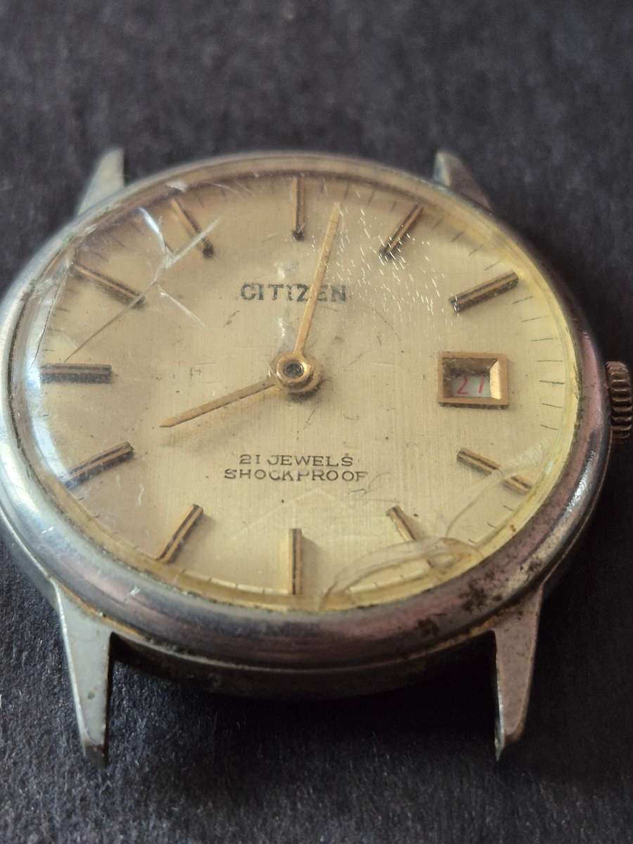 Vintage Citizen 21 Jewels Shockproof Men's Wrist Watch (not working)