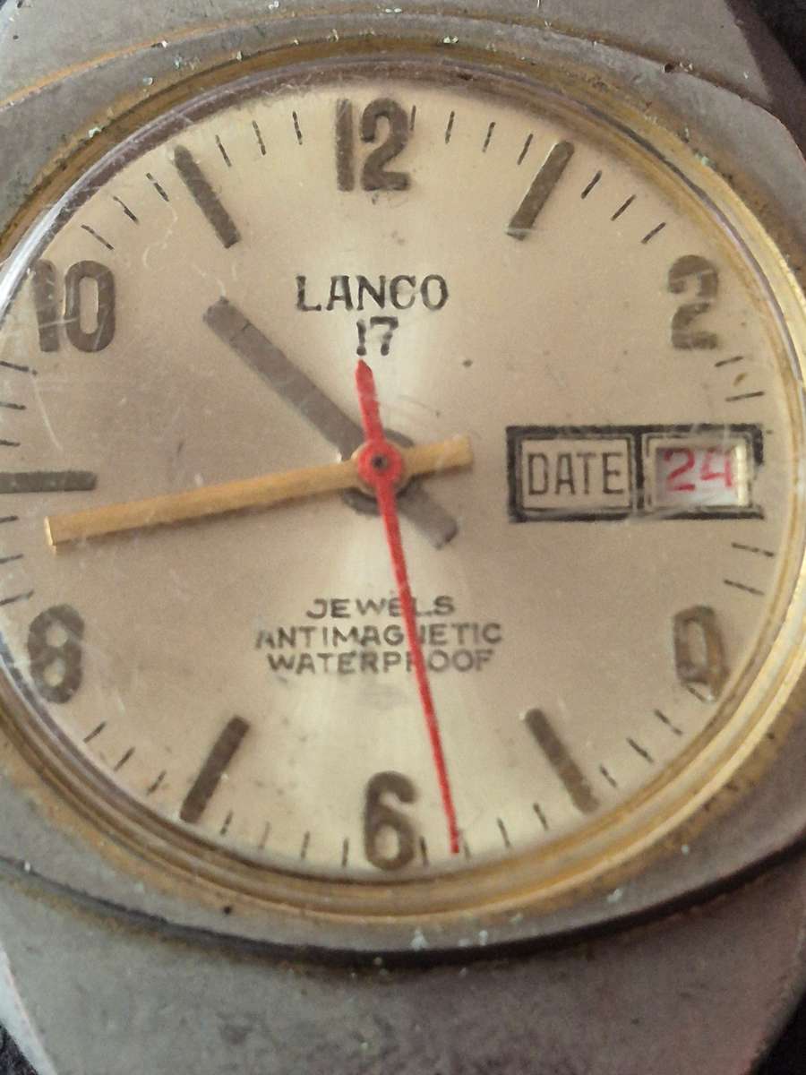 Vintage Lanco 17 Jewels Antimagnetic Waterproof Men's Wrist Watch (not working)