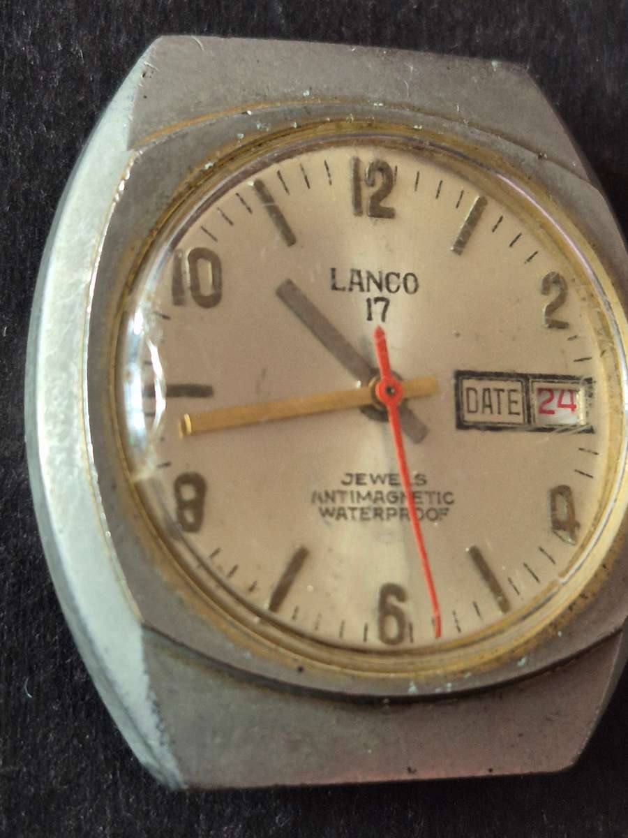Vintage Lanco 17 Jewels Antimagnetic Waterproof Men's Wrist Watch (not working)