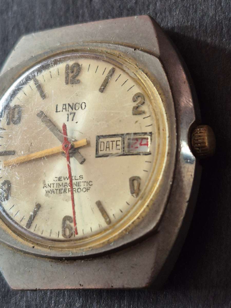 Vintage Lanco 17 Jewels Antimagnetic Waterproof Men's Wrist Watch (not working)