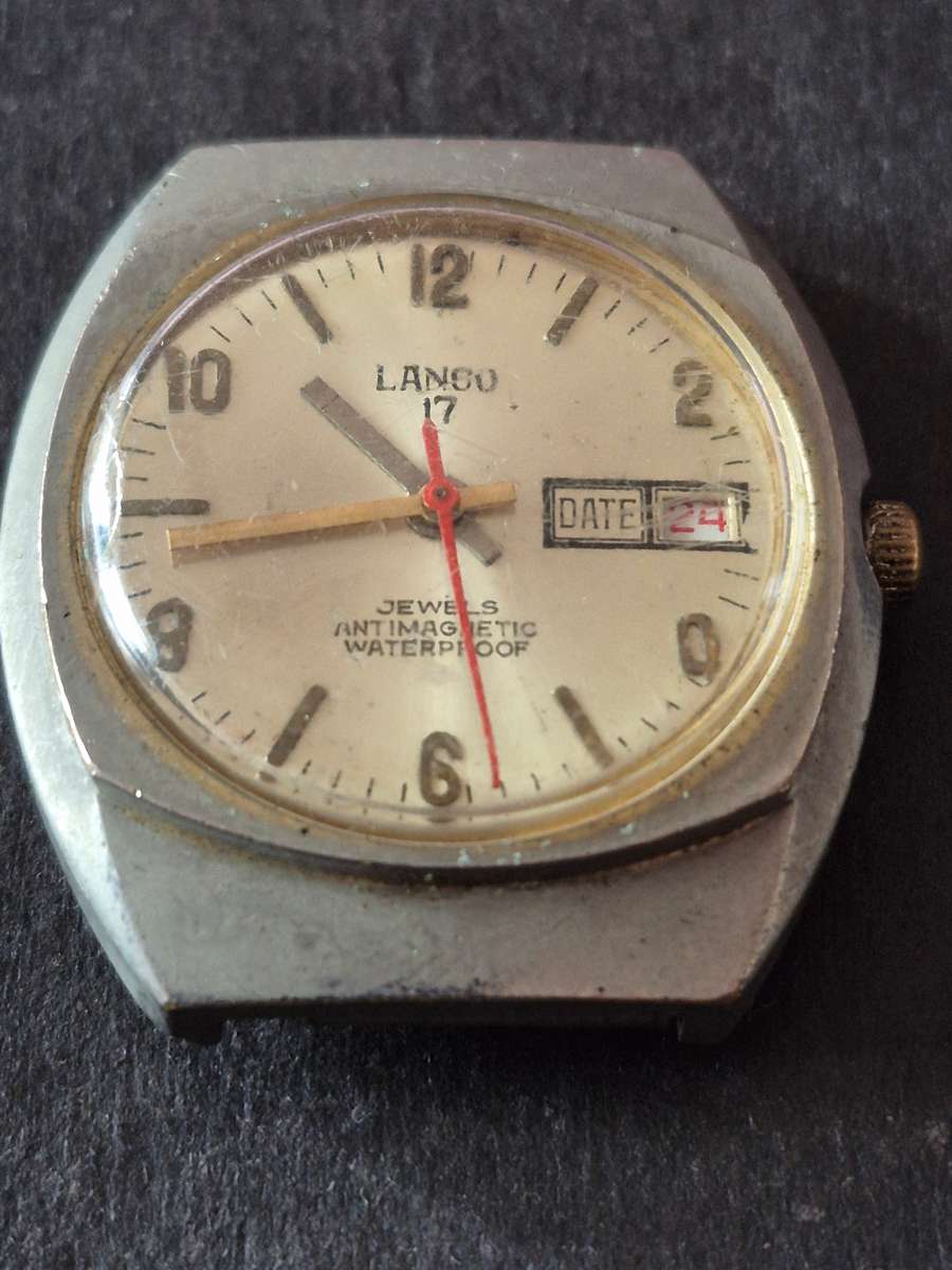 Vintage Lanco 17 Jewels Antimagnetic Waterproof Men's Wrist Watch (not working)