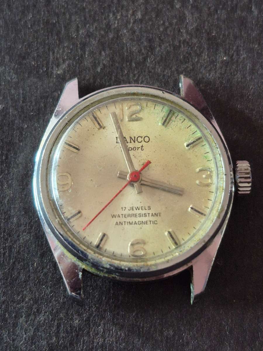 Vintage Lanco Sport 17 Jewels Antimagnetic Men's Wrist Watch (not working)