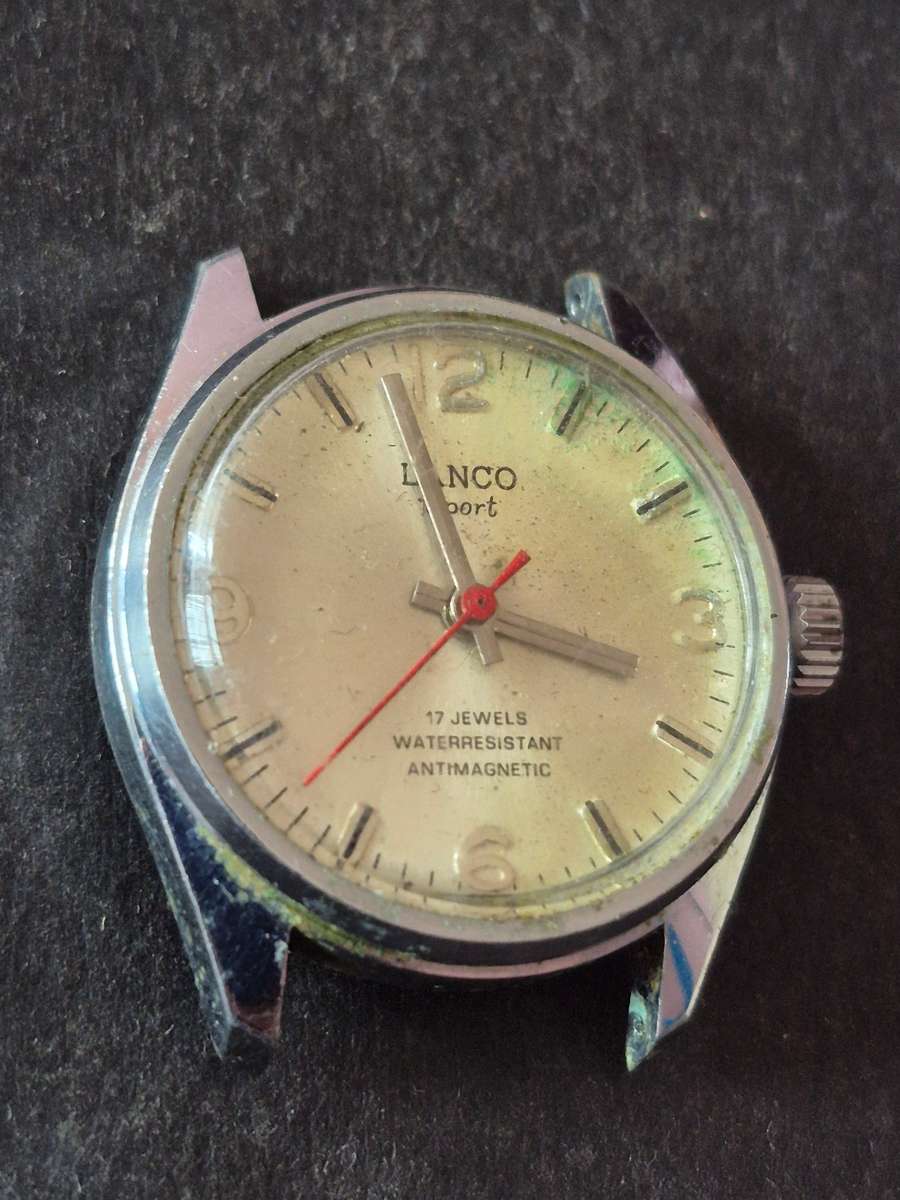 Vintage Lanco Sport 17 Jewels Antimagnetic Men's Wrist Watch (not working)
