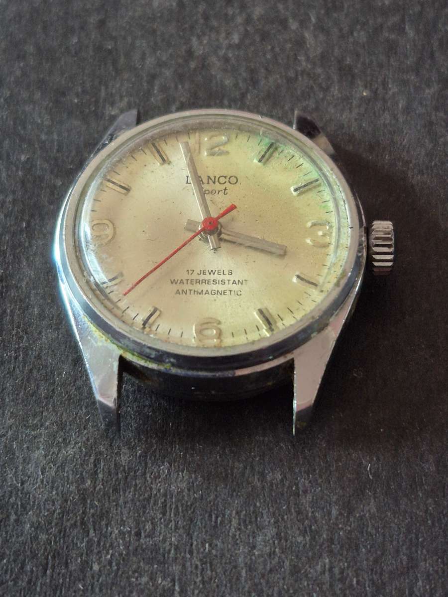 Vintage Lanco Sport 17 Jewels Antimagnetic Men's Wrist Watch (not working)