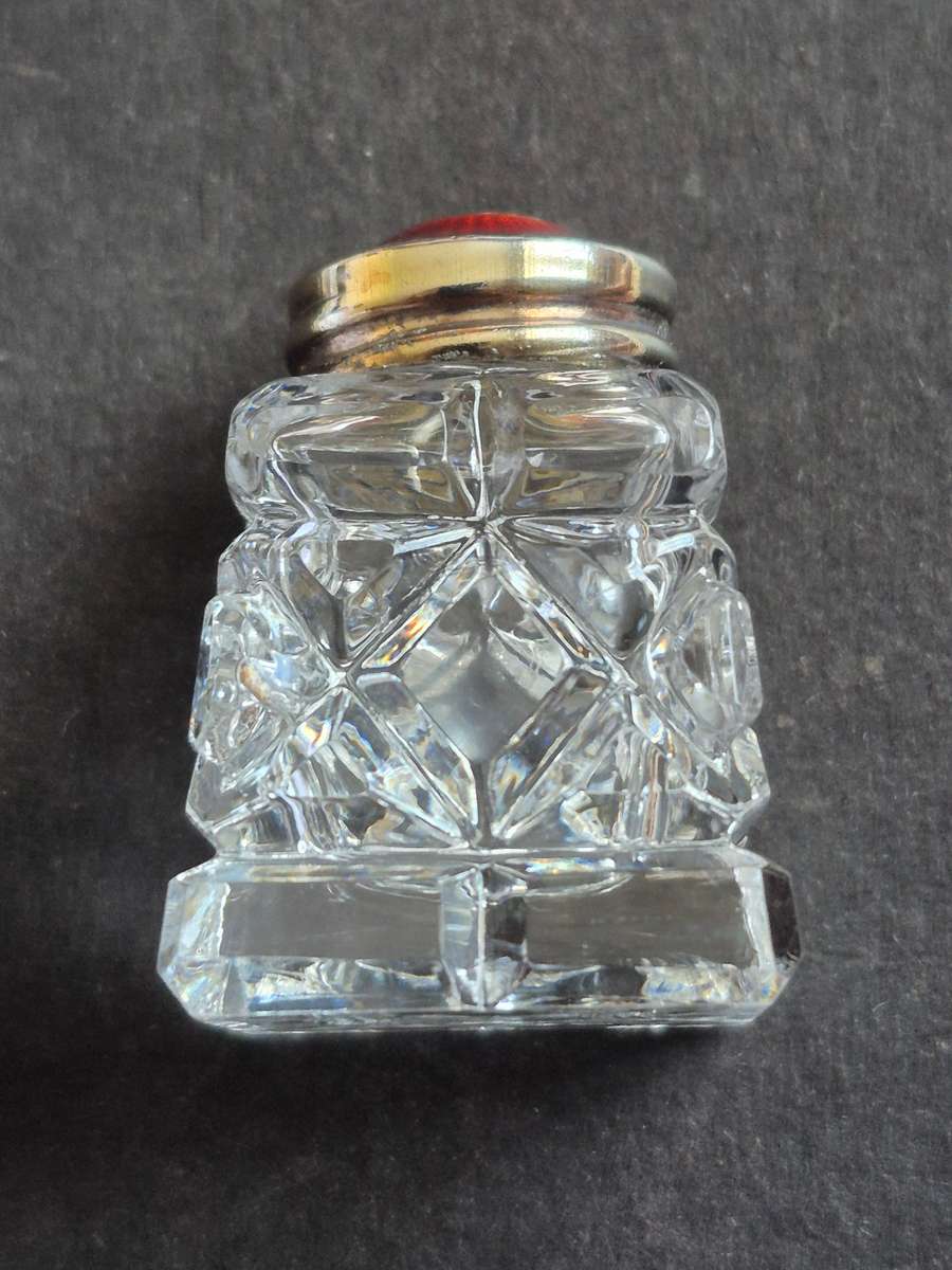 Norway Sterling Silver Guilloche Enamel Crystal Pepper Shaker