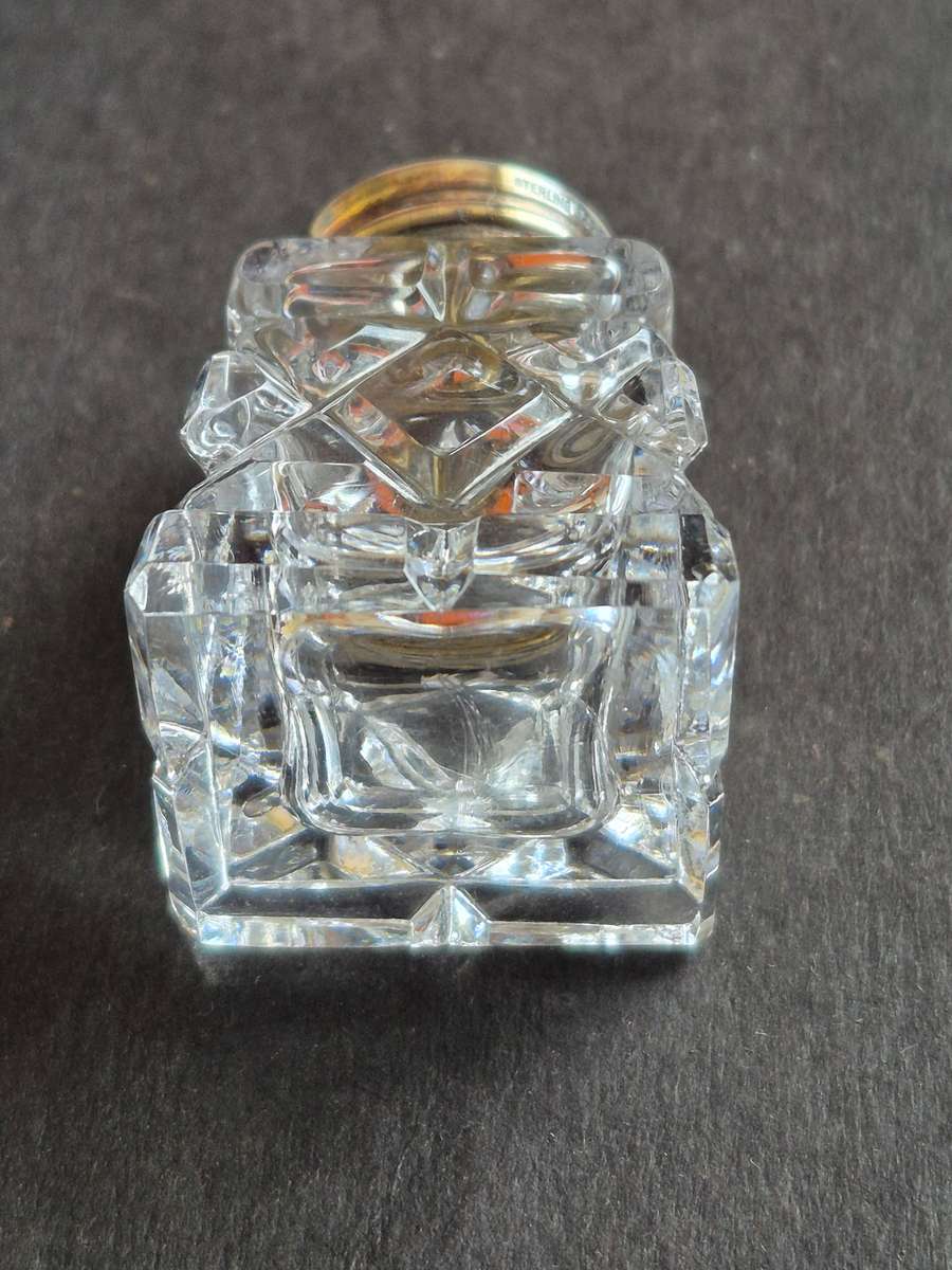 Norway Sterling Silver Guilloche Enamel Crystal Pepper Shaker