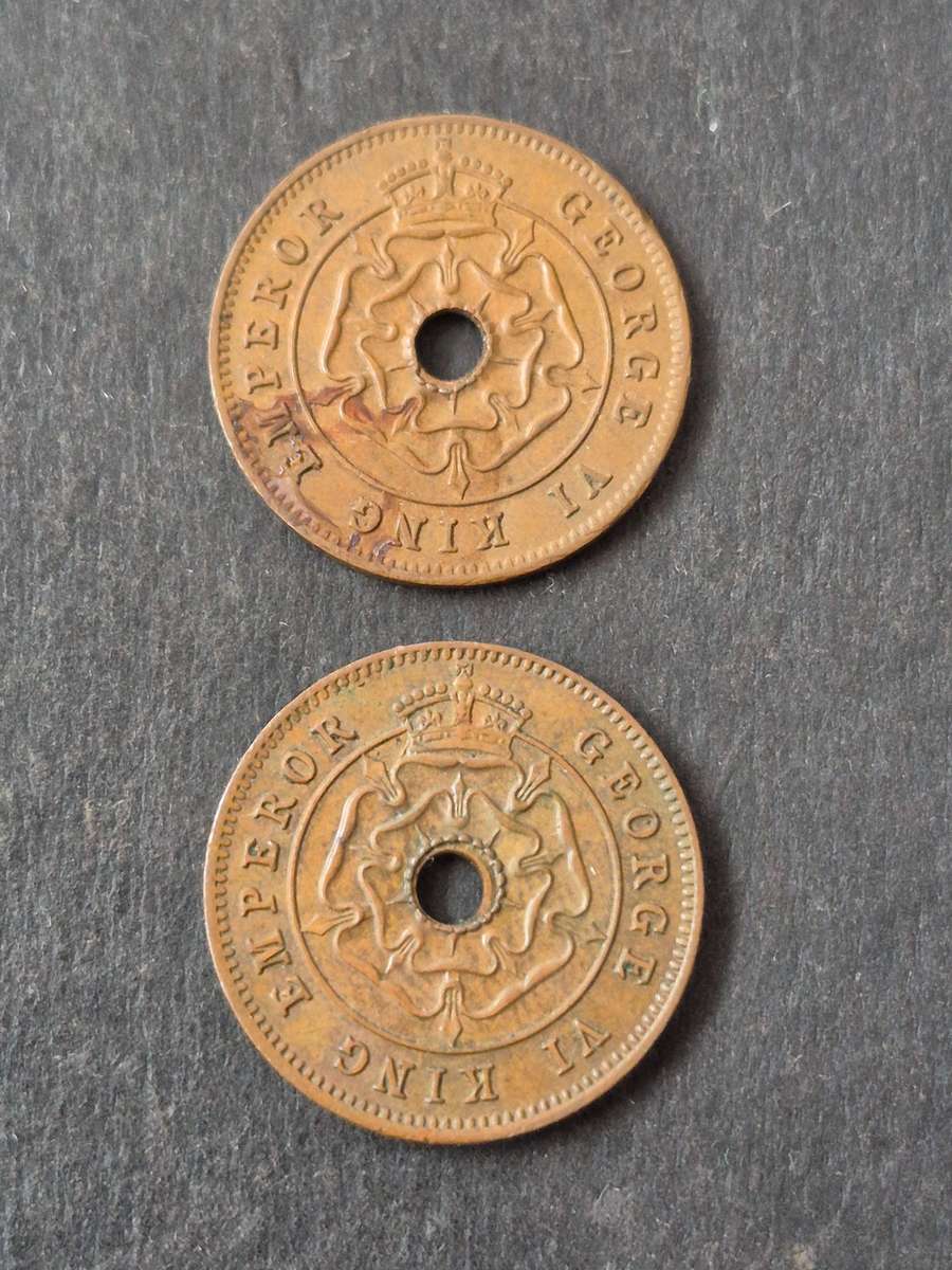 2 x Southern Rhodesia /2 Pennies 1944