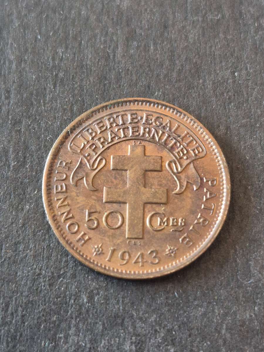 French Equatorial Africa 50 Centimes 1943