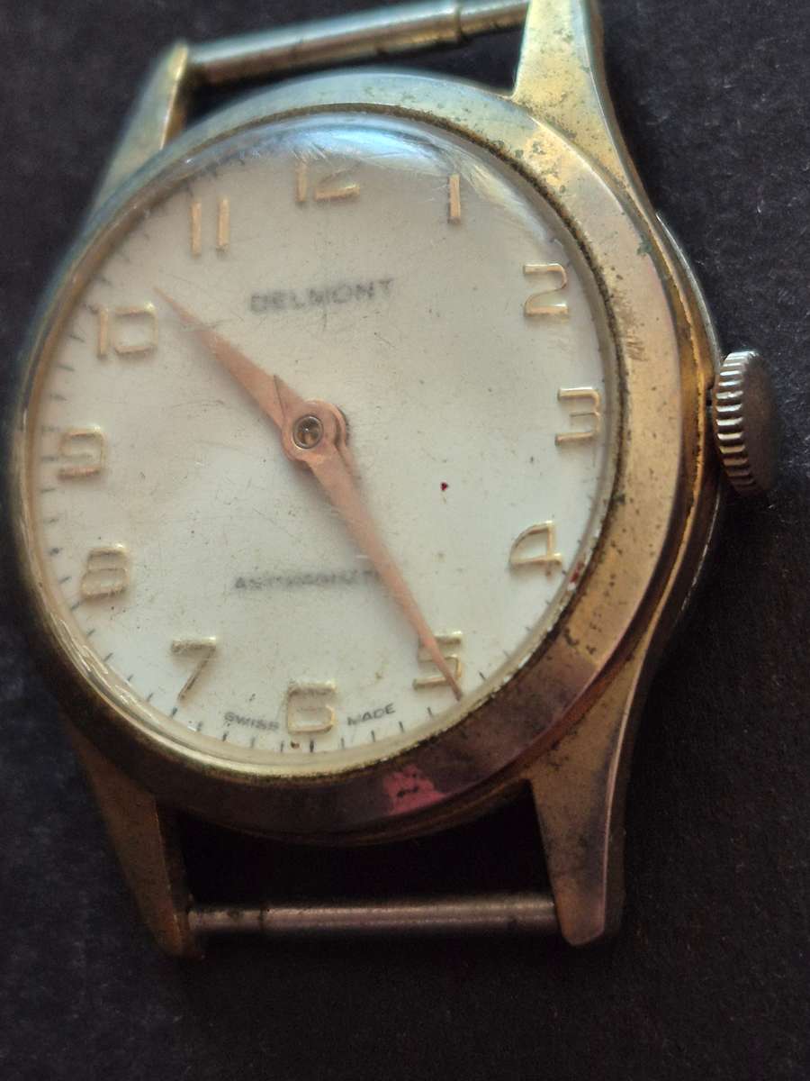 Vintage Delmont Antimagnetic Swiss made Men's Wrist Watch (not working)