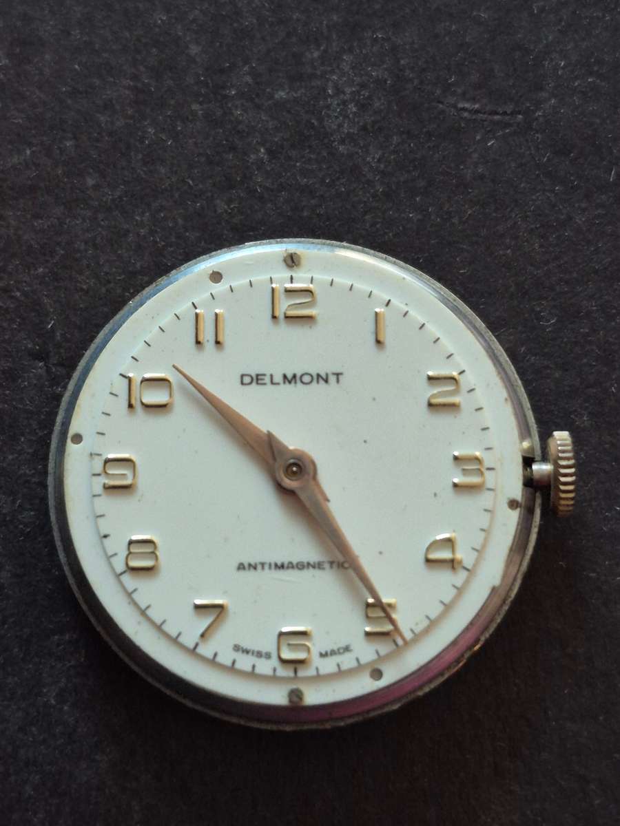 Vintage Delmont Antimagnetic Swiss made Men's Wrist Watch (not working)