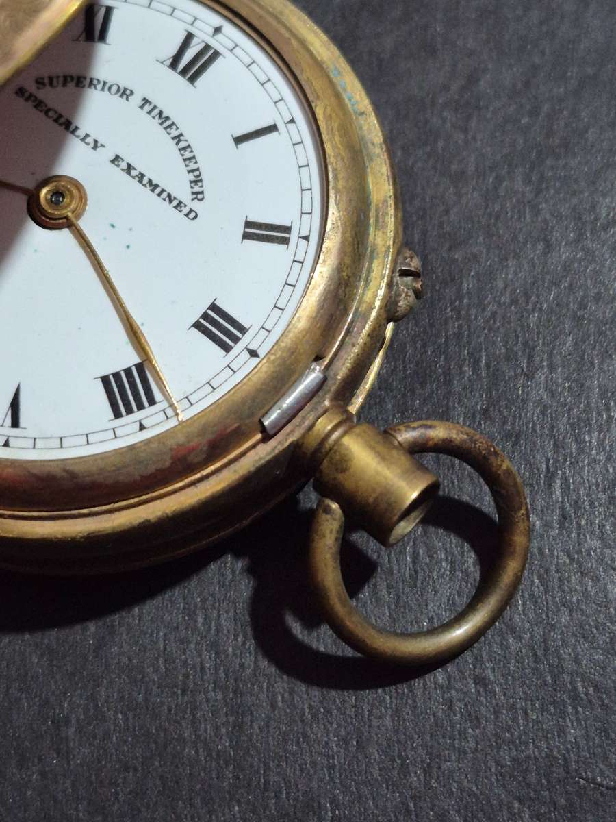 Vintage Gold Plated Superior Time Keeper Swissmade Mechanical Pocket Watch (not working) ideal for s