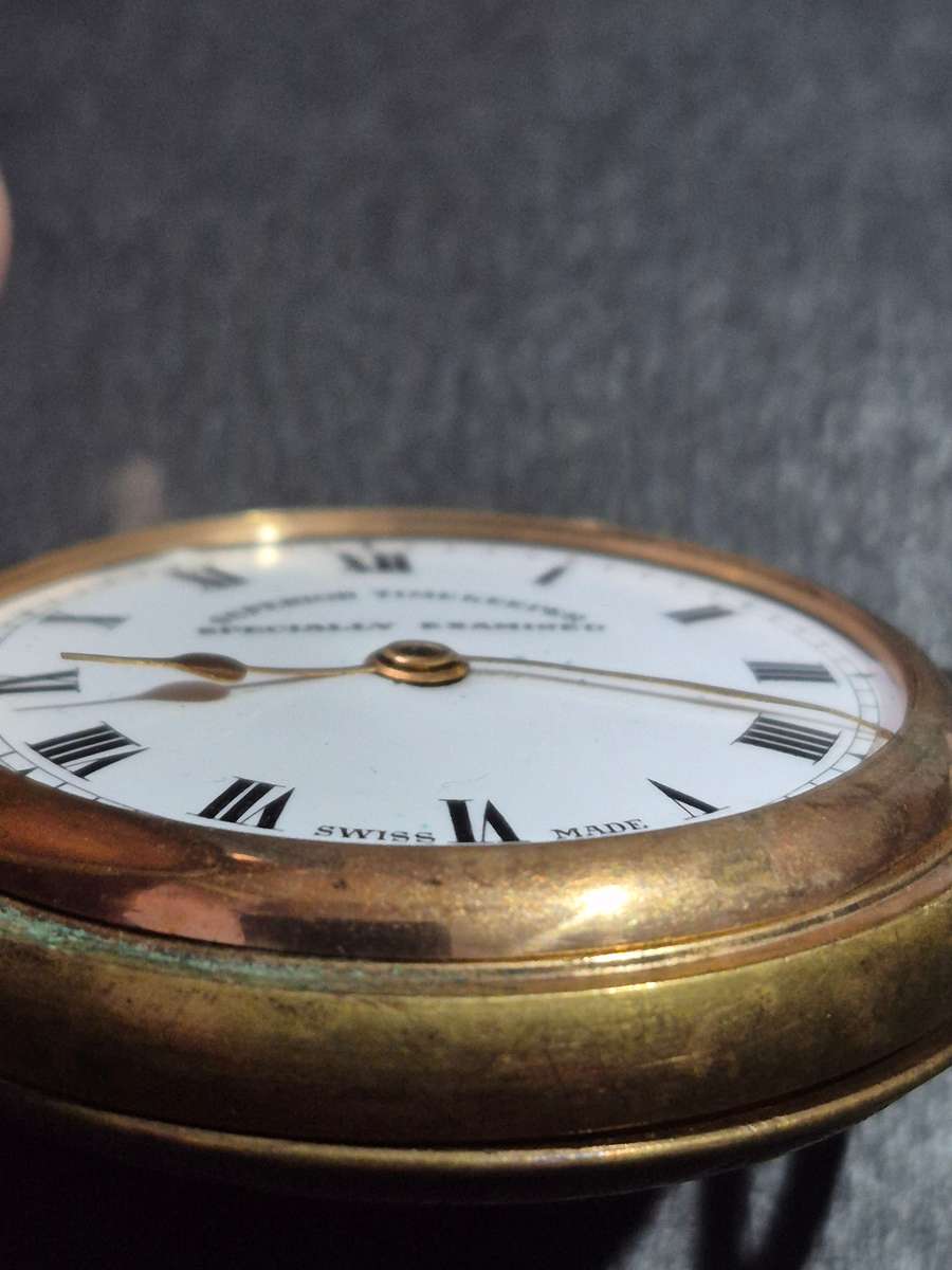 Vintage Gold Plated Superior Time Keeper Swissmade Mechanical Pocket Watch (not working) ideal for s