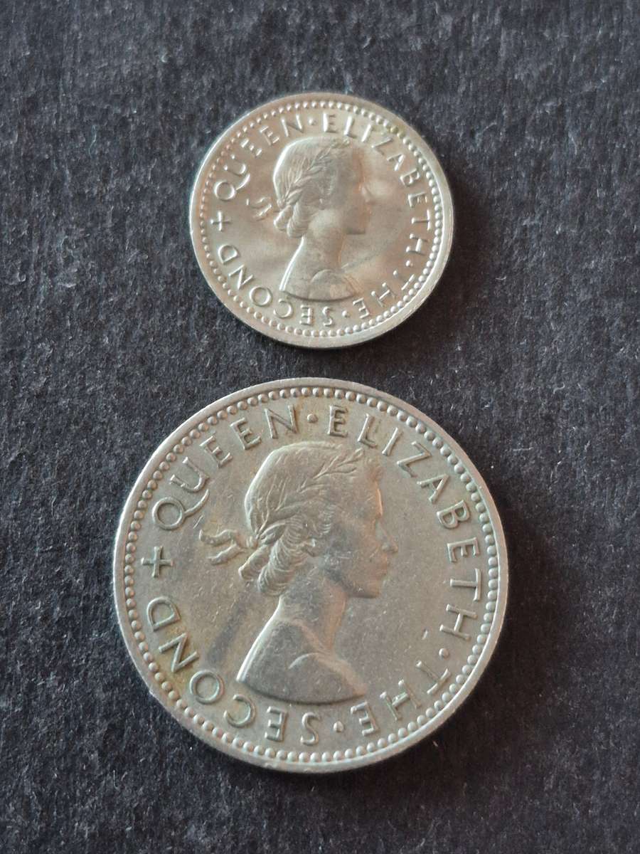 New Zealand Threepence and Shilling 1965