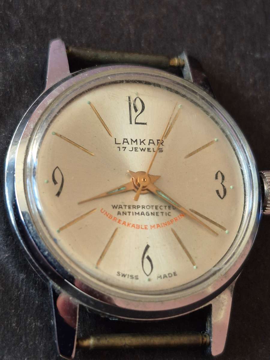 Vintage Lamkar 17 Jewels Water Protected Antimagnetic Unbreakable Mainspring Men's Wrist Watch (not