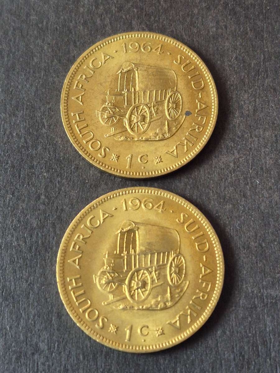 2 x Republic One Cents 1964 UNC