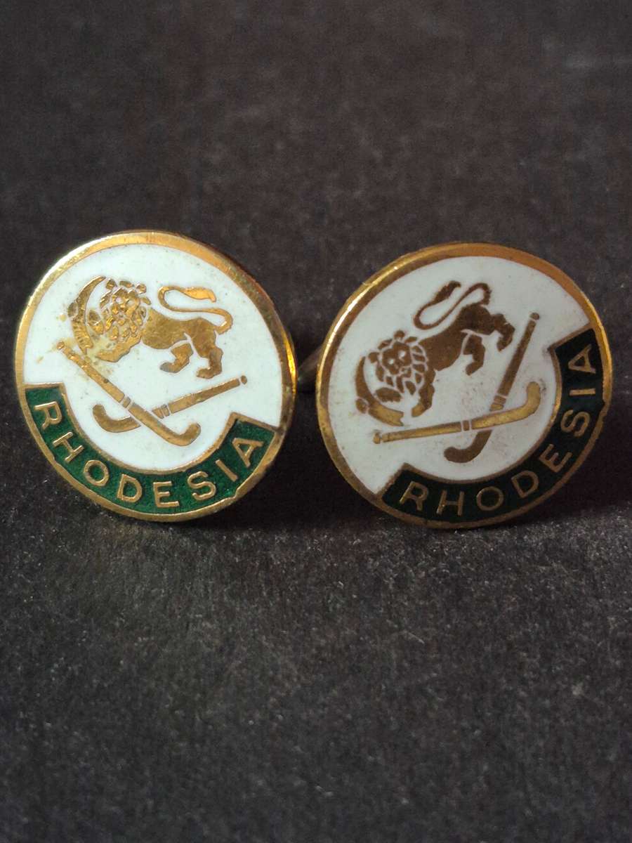 Vintage Enamel Rhodesia Cufflinks